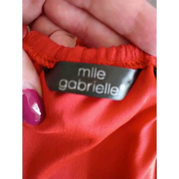 Mlle Gabrielle Dress Maxi High Low Orange Sz XL Gauzy Beach Festival - Picture 9 of 12